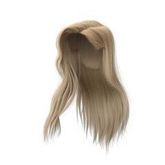 3d rendering straight hair isolated blonde