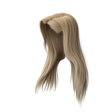 recommend clip art: 3d rendering straight hair isolated blonde
