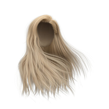 recommend clip art: 3d rendering straight hair isolated blonde