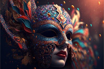 The Colorful Celebration of Carnival Masks generated by AI