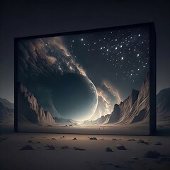 big universe screen in the desert