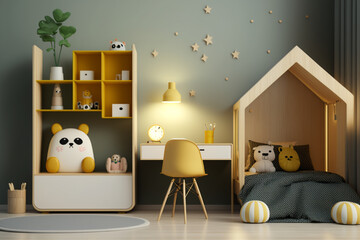baby room with toys, mockup made with Generative AI