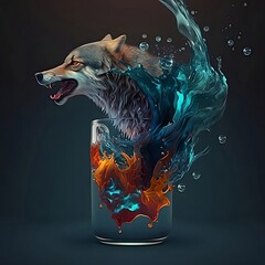 wolf in glass