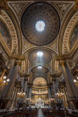 Fototapeta na wymiar Paris, France - 02 21 2023: View inside Madeleine church