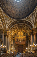 Obraz premium Paris, France - 02 21 2023: View inside Madeleine church