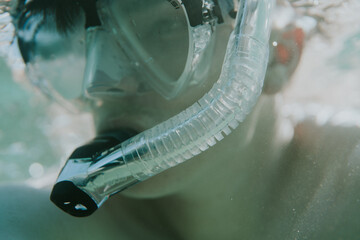 snorkeling up close underwater
