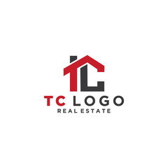 Letter TC Home Logo Design Vector