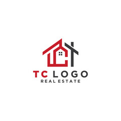 Letter TC Home Logo Design Vector