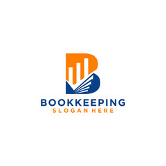 Fototapeta premium Bookkeeping Financial Logo Design Vector