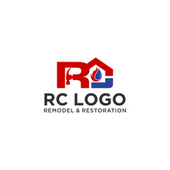 Letter RC Remodel And Restoration Logo Design