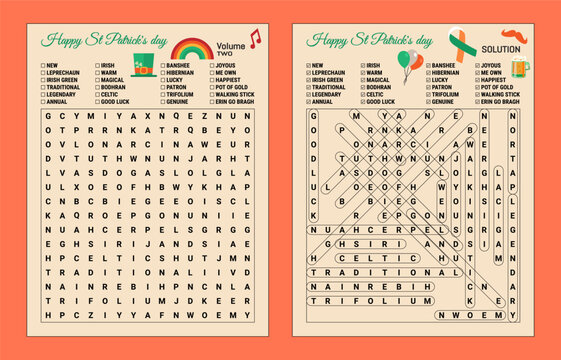 St Patricks Day Word Search Puzzle - volume two