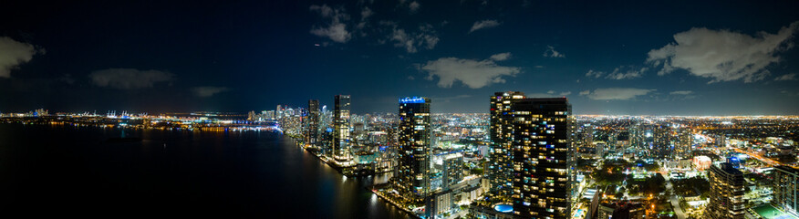 Fototapeta na wymiar Aerial photo highrise buildings in Midtown Miami FL