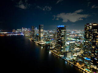 Fototapeta na wymiar Aerial photo highrise buildings in Midtown Miami FL