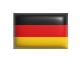 Naklejka premium German flag isolated. Cartoon design icon. 3d rendering. PNG with transparent background. Flat lay