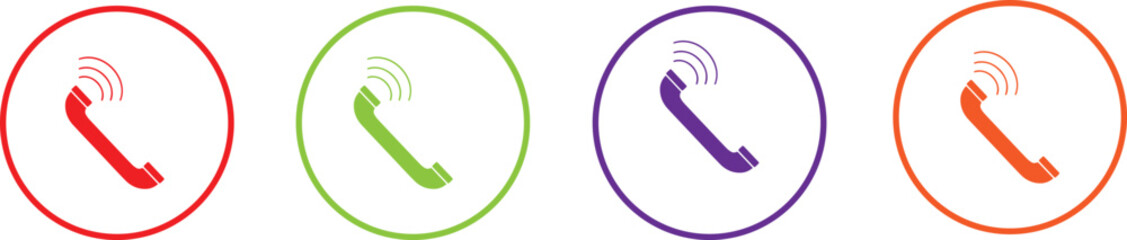 Horizontal set for colorful Phone icon set. Telephone symbol. Vector illustration. phone symbol transparent in flat style. icon telephone call. Phone. contact us.Telephone, communication. isolated.