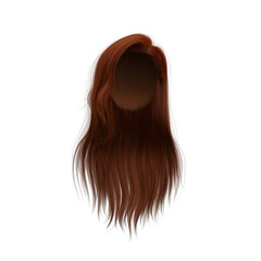 3d rendering straight hair isolated ginger copper
