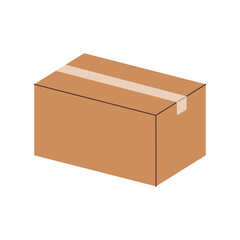 Cardboard box vector flat illustration. Delivery cargo box.
