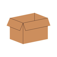 Cardboard box vector flat illustration. Delivery cargo box.
