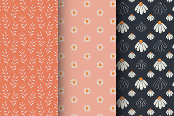 Collection of floral patterns on a light background