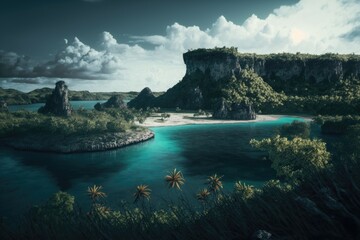 Guam landscape,  Micronesia subregion of the western Pacific Ocean, created with generative ai