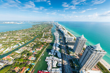 Miami Boat and Yacht Show..Aerial View,Helicopter, .Miami,Florida,USA..