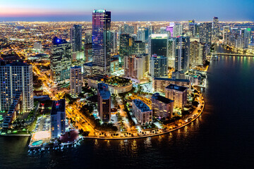 Fototapeta na wymiar Downtown Miami,Four Seasons Hotel,.Aerial, .Miami,Miami Beach South Florida,USA