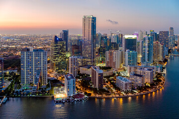 Fototapeta na wymiar Downtown Miami,Four Seasons Hotel,Aerial, .Miami,Miami Beach South Florida,USA