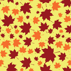 Vector Autumn Maple leaf seamless pattern suitable for fabric T-shirt backdrop and wallpaper