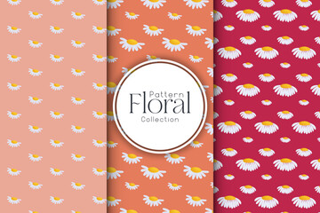 Set of summer floral patterns, minimalistic style