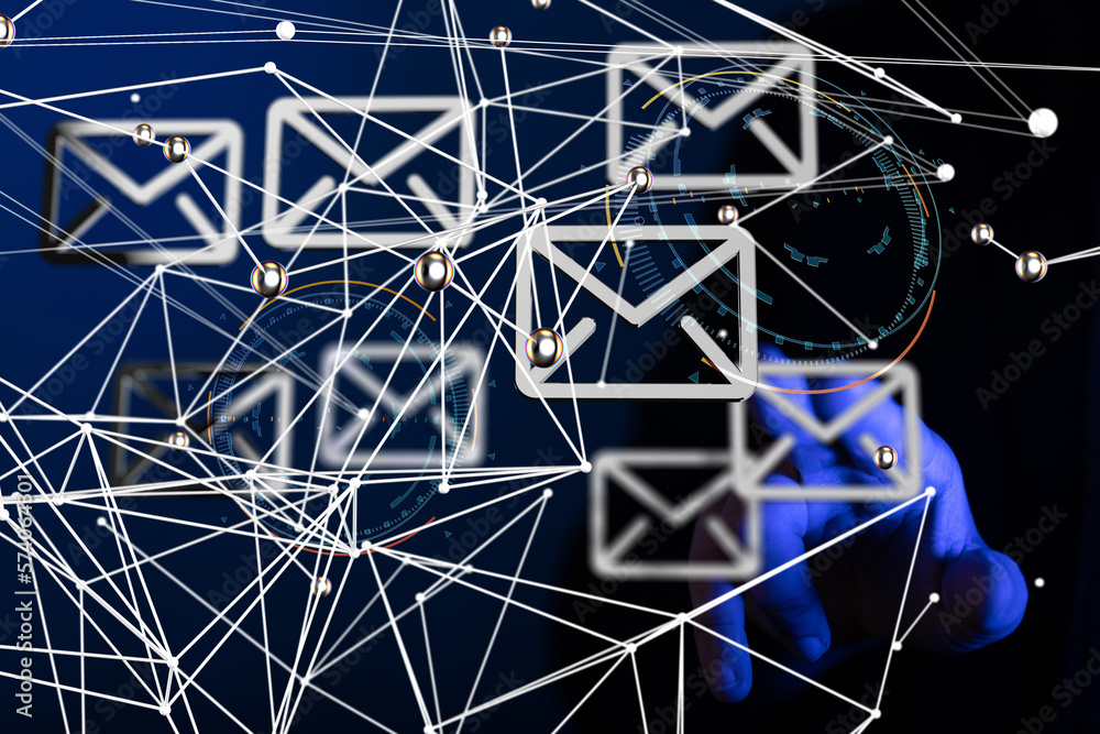 Poster mail communication support contact concept service - connection