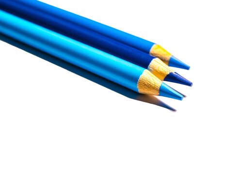 Blaue Buntstifte freigestellt