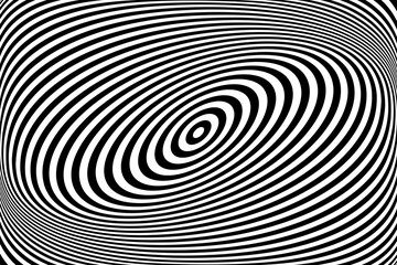 Twisting Whirl Motion and 3D Illusion in Abstract Op Art Striped Lines Pattern.