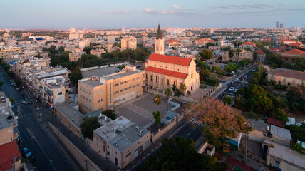 Jaffa panorama, Tel Aviv, St. Anthony's Catholic Church