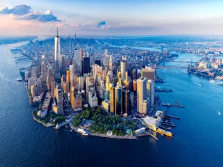 Papier Peint photo Etats Unis Aerial View over New York City Manhattan,New York,USA