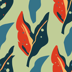 Naklejka premium Gradient Seamless Nature Spring Illustration Wallpaper. Light Seamless Decoration Beauty Template, Seamless