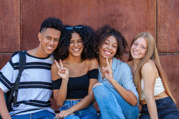 diverse group of people of caucasian and afro American race - 574073122