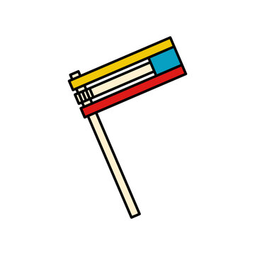 colorful wooden noisemaker on white background clip art preview