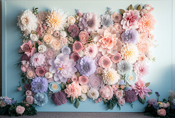 Create a Beautiful Wedding Scene with a Stunning Flower Wall Backdrop