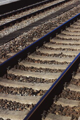 railroad journey rails sleepers contrast line construction silhouette