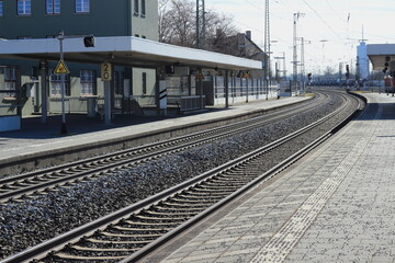 Fototapeta na wymiar railroad journey rails sleepers contrast line construction silhouette