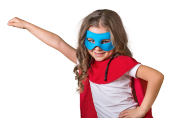 Superhero cute kid wearing a costume