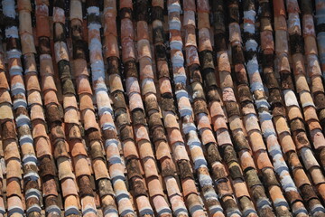 Old tiled roof in Cuba, Caribbean