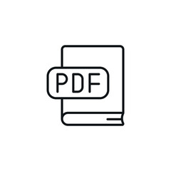 Fototapeta premium PDF book linear icon. Thin line customizable illustration. Contour symbol. Vector isolated outline drawing. Editable stroke