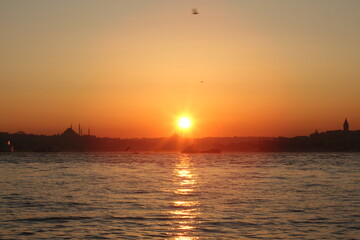 sunset over the bosphorus