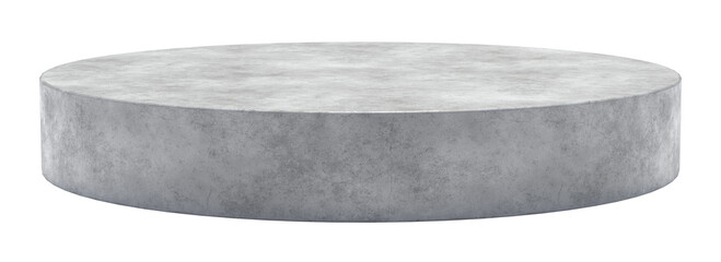 Gray concrete stone podium for product placement isolated on transparent background - obrazy, fototapety, plakaty