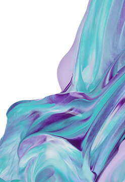 Mint Lilac Purple Abstract Paint Stroke Fluid Liquid Pastel