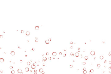 Red air Bubbles, oxygen, champagne crystal clear isolated on white background modern design. Vector illustration of EPS 10.