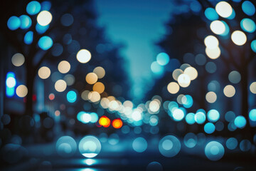 Blue Bokeh Street, Generative AI