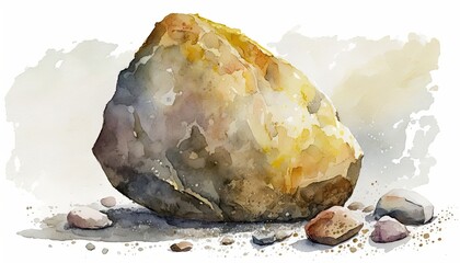 Stone watercolor generative AI