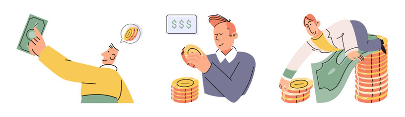 Budget plan concept. Evaluates income and expenses, analyzes investments and savings. Financial literacy and economics, accounting. Planning and distribution of money. Income and expenses report